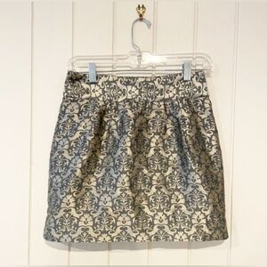 Kimchi Blue Blue and Silver Metallic Lined Mini Skirt Size 4